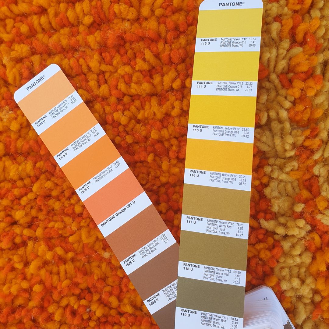 Trigia | Handmade Boujad Rug 6x10 ft – Vibrant Orange & Yellow Abstract Geometric Moroccan Wool Carpet | 6'5"x10'2" ft | 196x309 cm - OunizZ