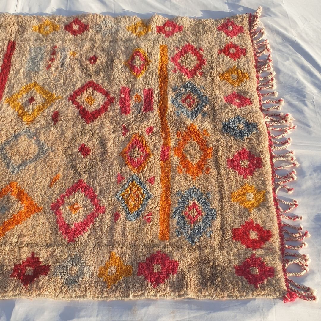 Wania - Beni Mrirt Luxurious 6x10 Moroccan Rug Ultra Soft & Thick | Berber Handmade Wool Carpet | 6'56x10' Ft | 200x303 cm - OunizZ