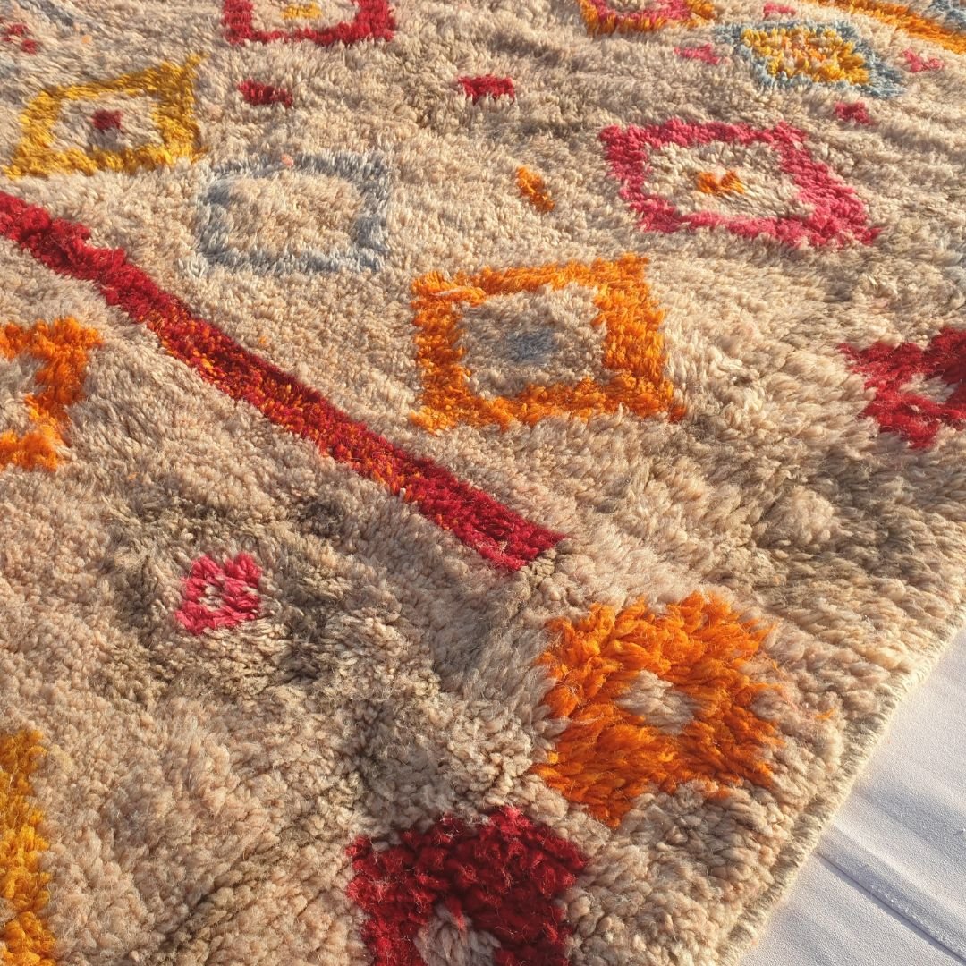 Wania - Beni Mrirt Luxurious 6x10 Moroccan Rug Ultra Soft & Thick | Berber Handmade Wool Carpet | 6'56x10' Ft | 200x303 cm - OunizZ