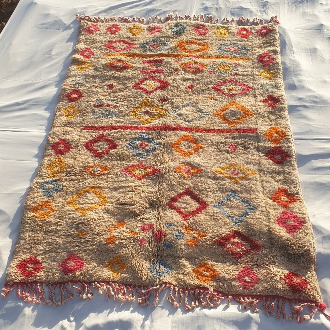 Wania - Beni Mrirt Luxurious 6x10 Moroccan Rug Ultra Soft & Thick | Berber Handmade Wool Carpet | 6'56x10' Ft | 200x303 cm - OunizZ