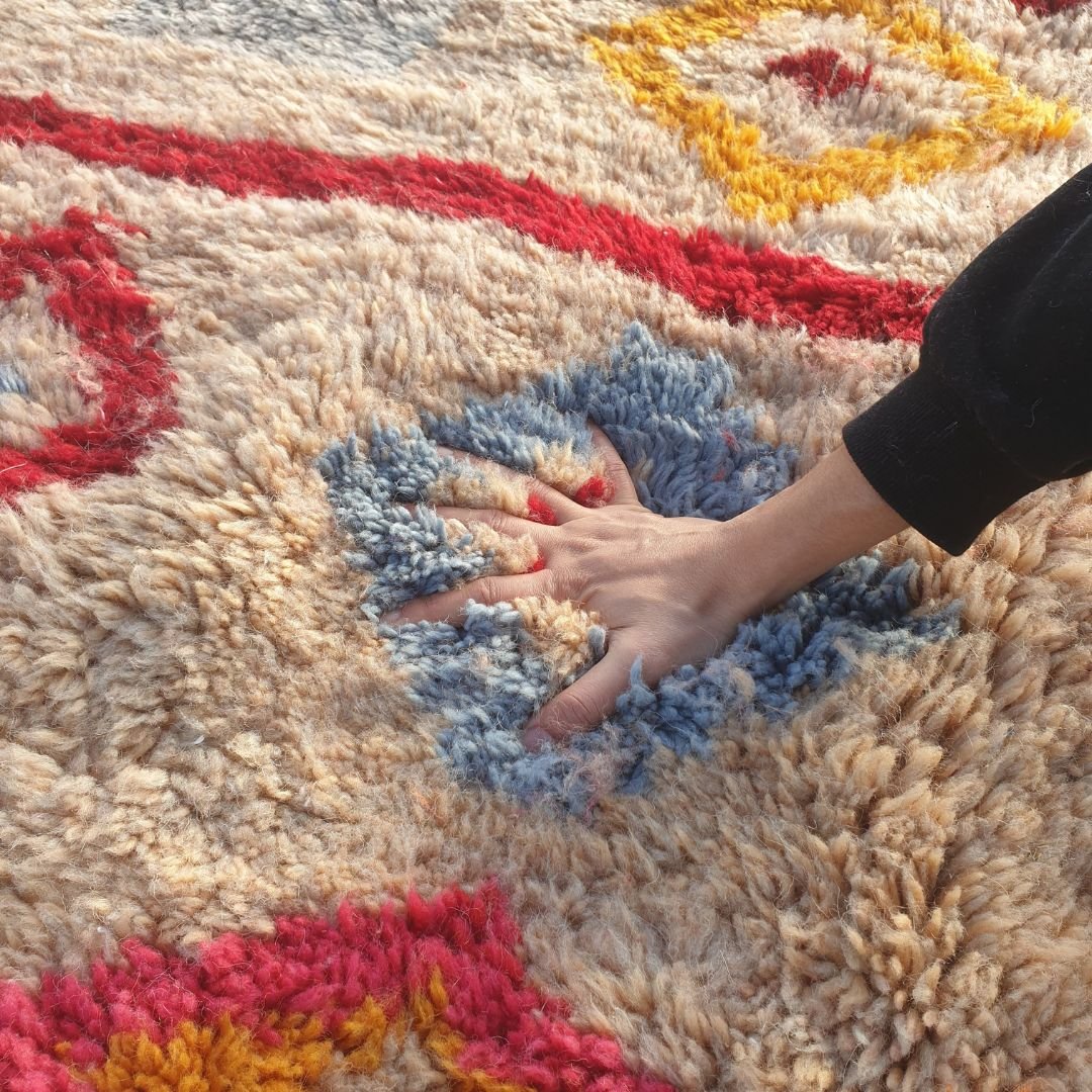 Wania - Beni Mrirt Luxurious 6x10 Moroccan Rug Ultra Soft & Thick | Berber Handmade Wool Carpet | 6'56x10' Ft | 200x303 cm - OunizZ