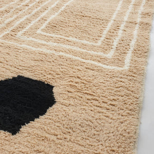 Yakachi | Beige Moroccan rug 6x10 Ultra Soft Beni Ourain | 6'76x10'10 Ft | 206x308 cm - OunizZ