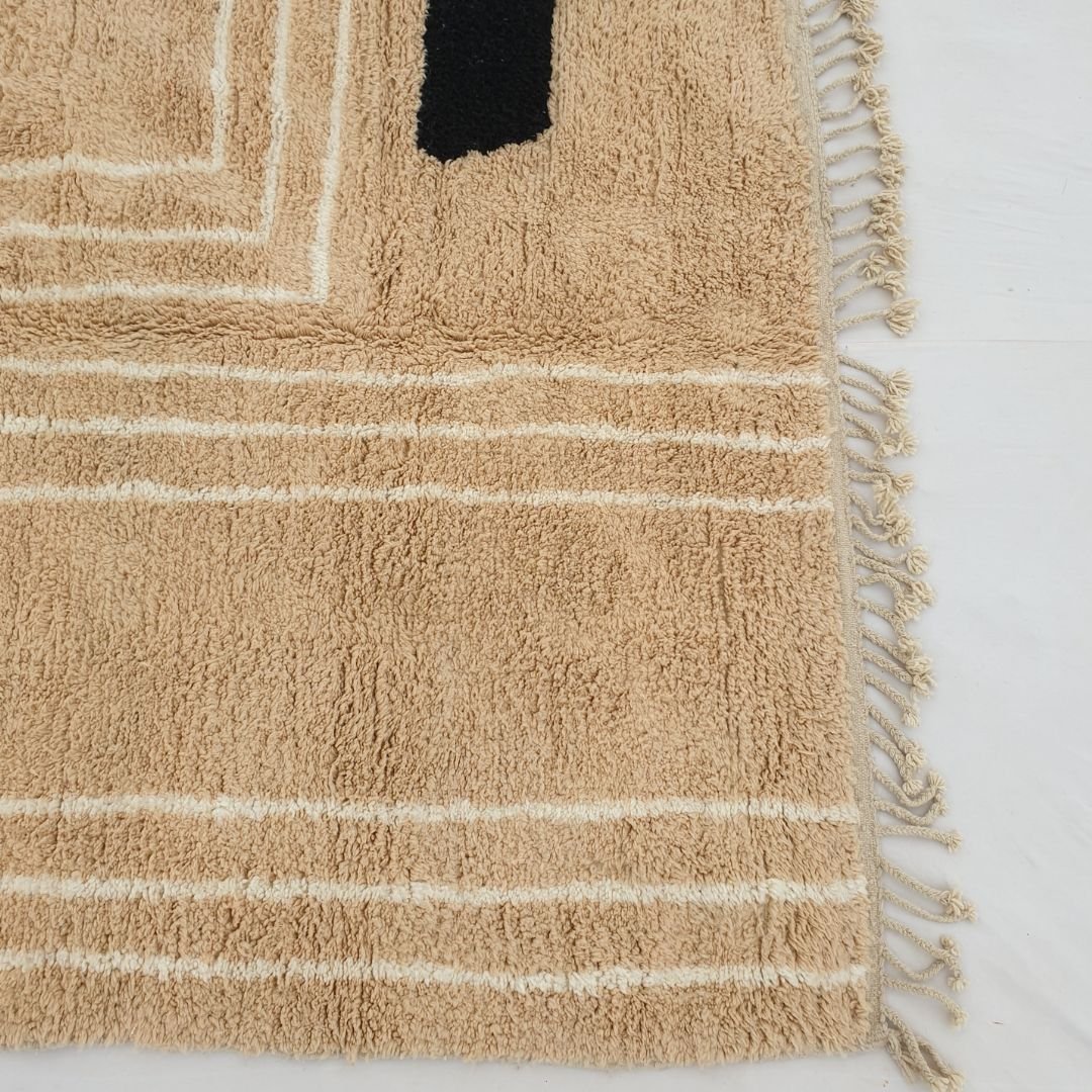 Yakachi | Beige Moroccan rug 6x10 Ultra Soft Beni Ourain | 6'76x10'10 Ft | 206x308 cm - OunizZ