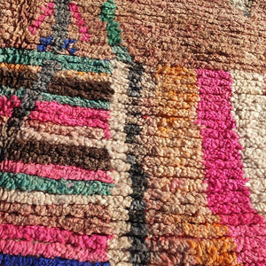 Yanilaa - Peach 6x9 Moroccan Rug Antique | Handmade Wool Berber Carpet | 9'5x6'3 Ft | 291x193 cm - OunizZ