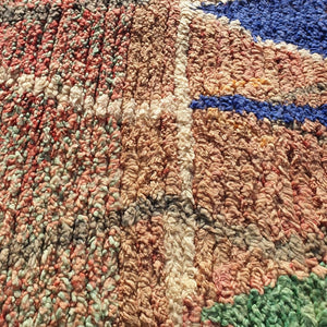 Yanilaa - Peach 6x9 Moroccan Rug Antique | Handmade Wool Berber Carpet | 9'5x6'3 Ft | 291x193 cm - OunizZ