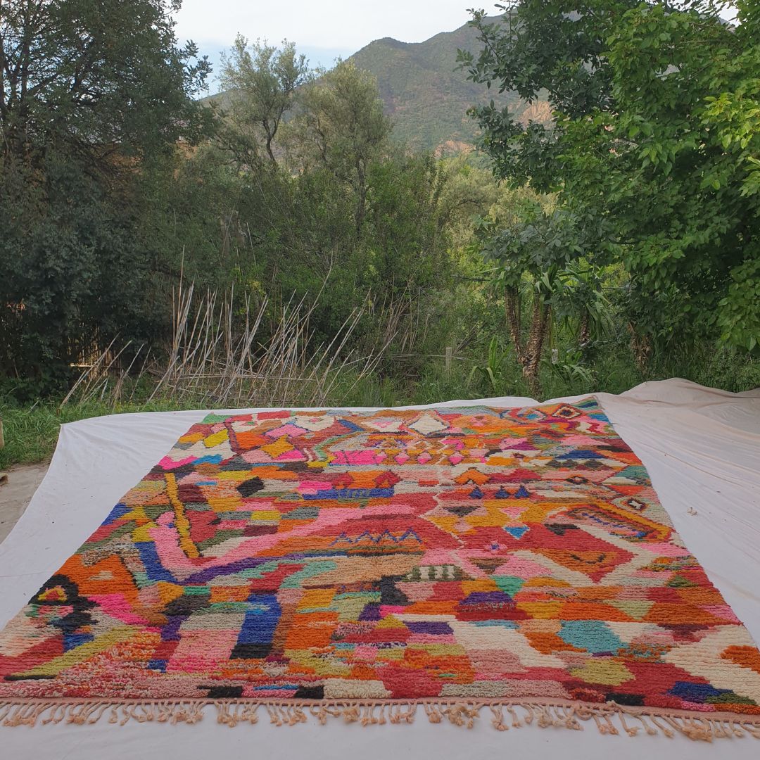 Yassla - 10x13 Moroccan Rug - Maximalist Multicolor Boujad Berber Handwoven Wool Carpet | 10'4"×12'5" Ft | 315×380 cm - OunizZ