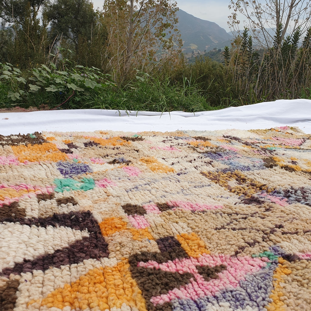 ANGUL | 7x5 Ft | 2,5x1,5 m | Moroccan Colorful Rug | 100% wool handmade