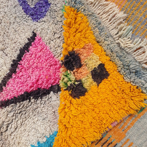 MKACHRAD | 8x5 Ft | 2,5x1,5 m | Moroccan Colorful Rug | 100% wool handmade