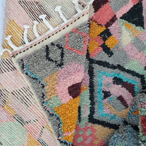 TALTA | 8'5x5'5 fot | 2,6x1,7 m | Marokkansk fargerikt teppe | 100% ull håndlaget