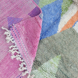LAOU | 10'2x6'6 Ft | 312x202 cm | Marokkansk farverigt tæppe | 100% uld håndlavet