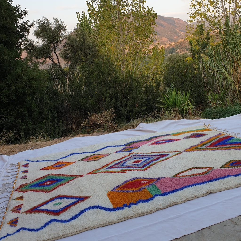 FAGMA | 9'9x6'6 Ft | 3x2 m | Moroccan Beni Ourain Rug | 100% wool handmade