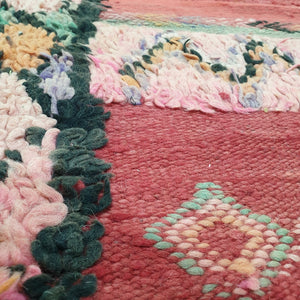 KONASO | 9x5'5 Ft | 2,74x1,68 m | Marokkansk VINTAGE farverigt tæppe | 100% uld håndlavet