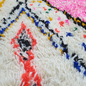 RAJNO | 9'7x6'6 Ft | 3x2 m | Marokkansk hvidt tæppe | 100% uld håndlavet
