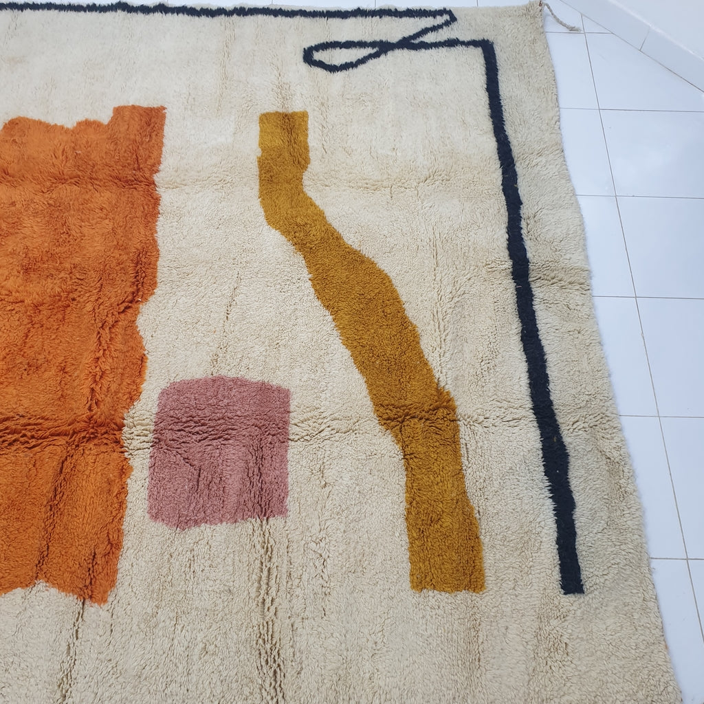 HIDY (Ultra Fluffy Beni rug) | 10x8 Ft | 300x2,50 m | Moroccan Beni Mrirt Rug | 100% wool handmade