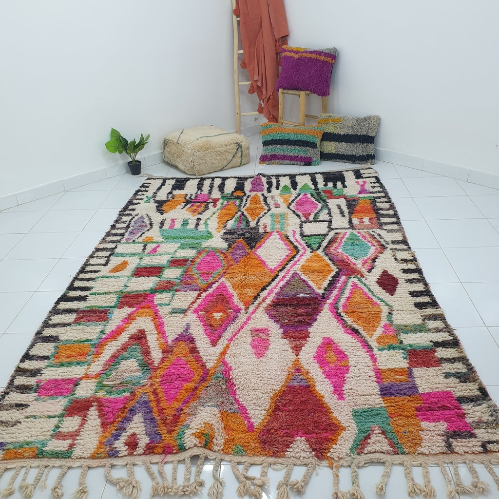 MABILA | Marokkansk tæppe Boujaad | 10'2x6'8 Ft | 3x2 m | 100% uld håndlavet