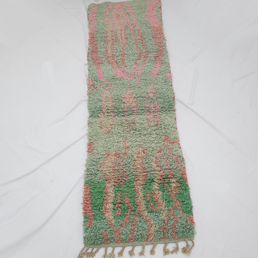 MAREH Runner | 9'6x2'9 Ft | 2,92x0,87 m | Moroccan Colorful Rug | 100% wool handmade