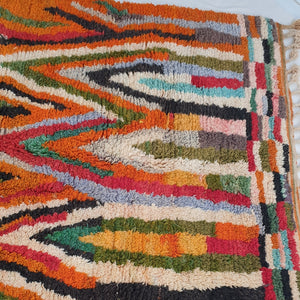 Moroccan Rug Orange Boujaad | 9'7x7 Ft | 3x2 m | ANJAZ | 100% wool handmade