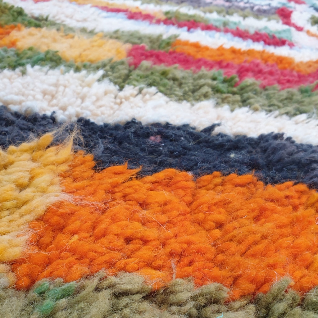 Marokkaans vloerkleed oranje boujaad | 9'7x7 ft | 3x2m | ANJAZ | 100% wol handgemaakt