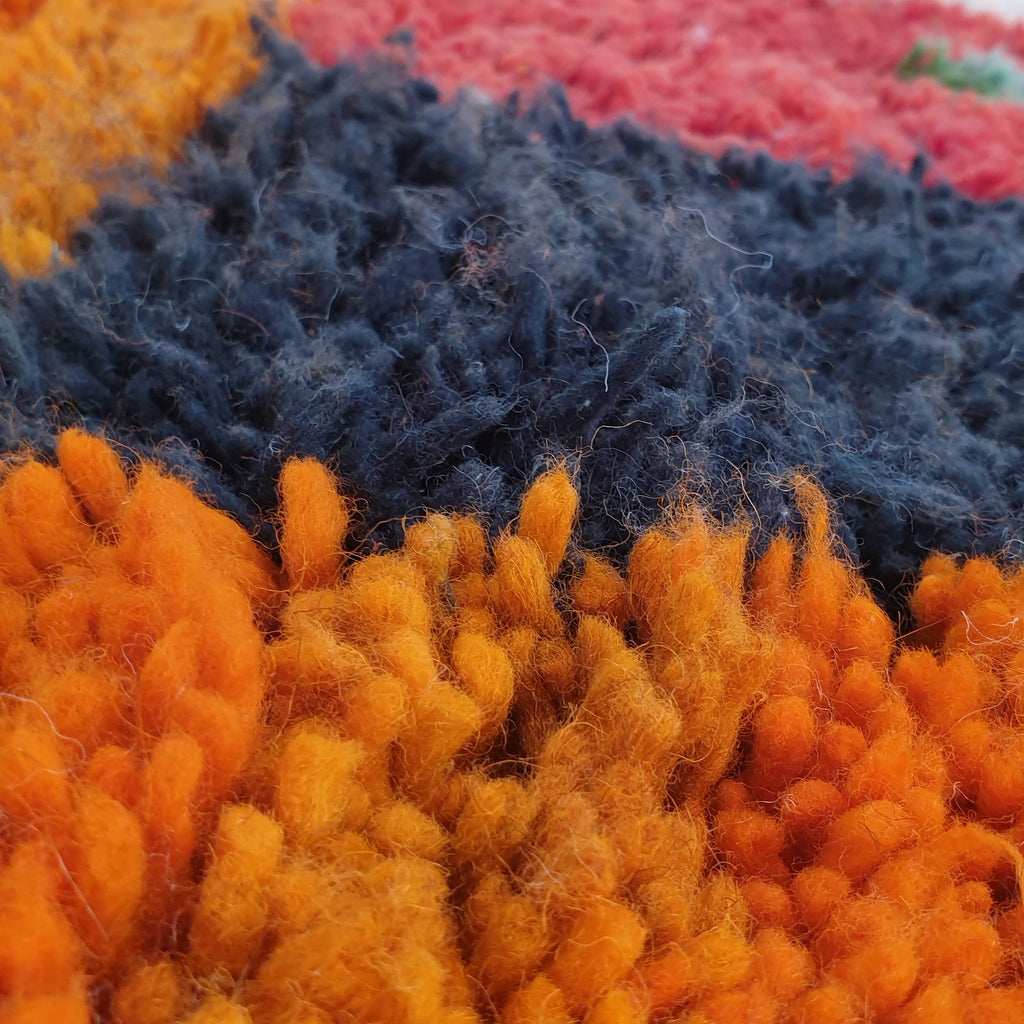 Marokkansk tæppe Orange Boujaad | 9'7x7 Ft | 3x2 m | ANJAZ | 100% uld håndlavet