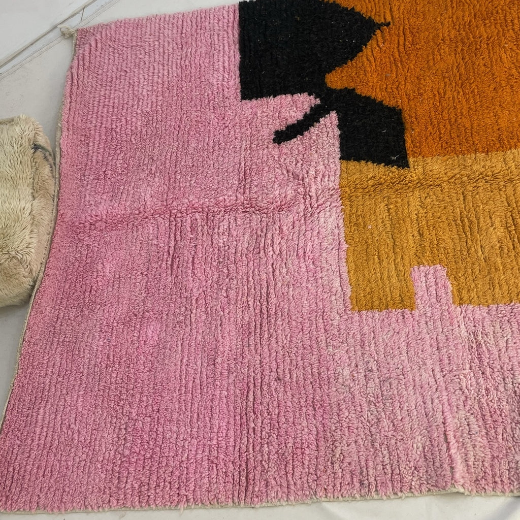 Marokkaans vloerkleed roze oranje boujaad | 9'5x6'5 voet | 2,9x2m | BIDOUH | 100% wol handgemaakt