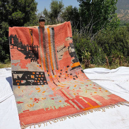 ACHYA | 9'4x6' Ft | 3x2 m | Moroccan Colorful Rug | 100% wool handmade - OunizZ