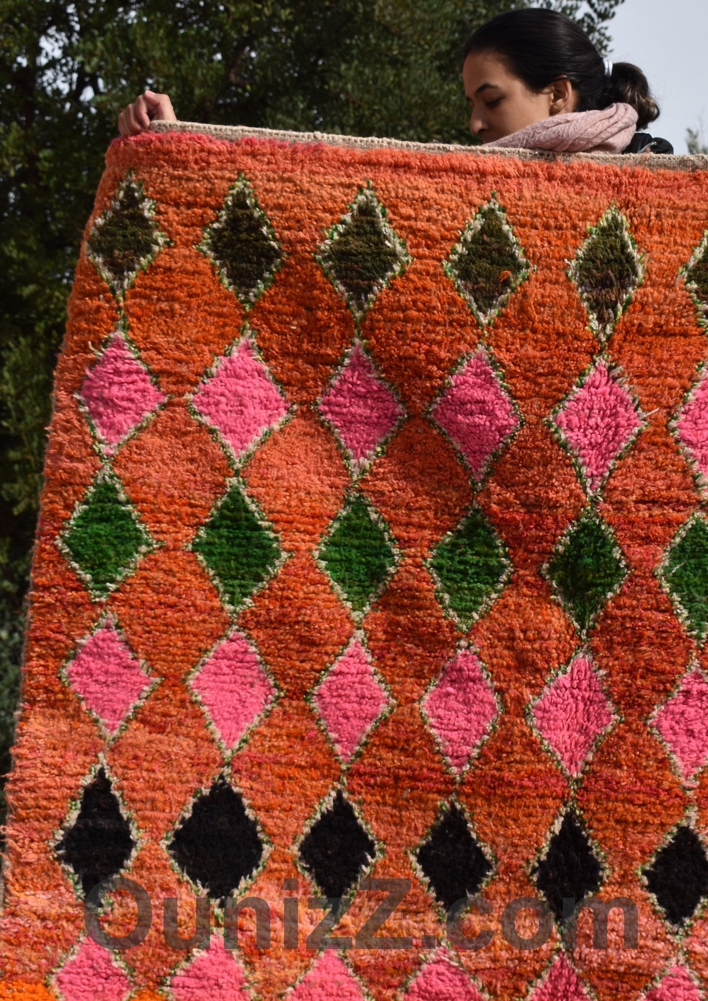 AFERNO | 9'18x5'51 Ft | 280x168 cm | Moroccan Orange Rug | 100% wool handmade - OunizZ