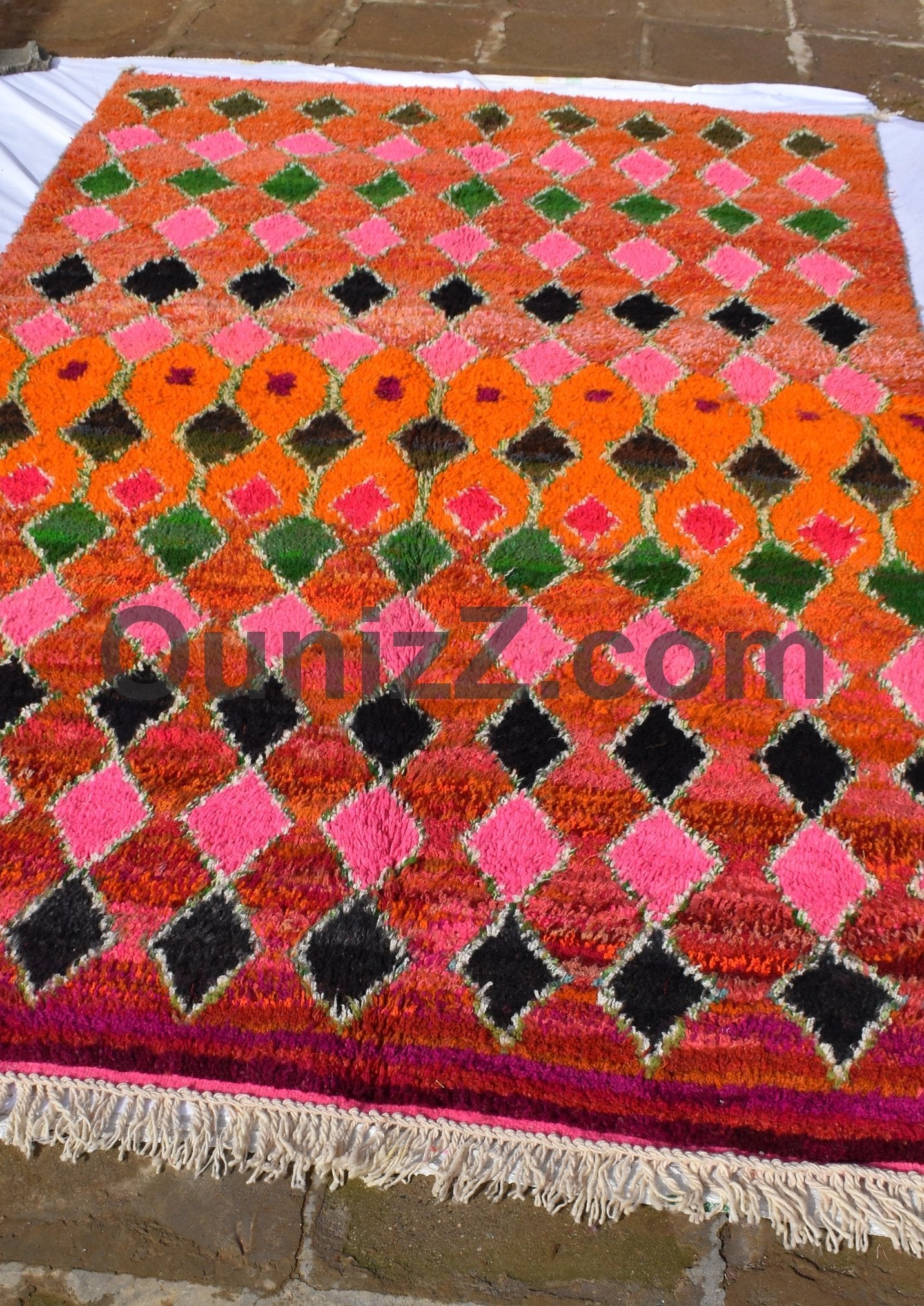 AFERNO | 9'18x5'51 Ft | 280x168 cm | Moroccan Orange Rug | 100% wool handmade - OunizZ