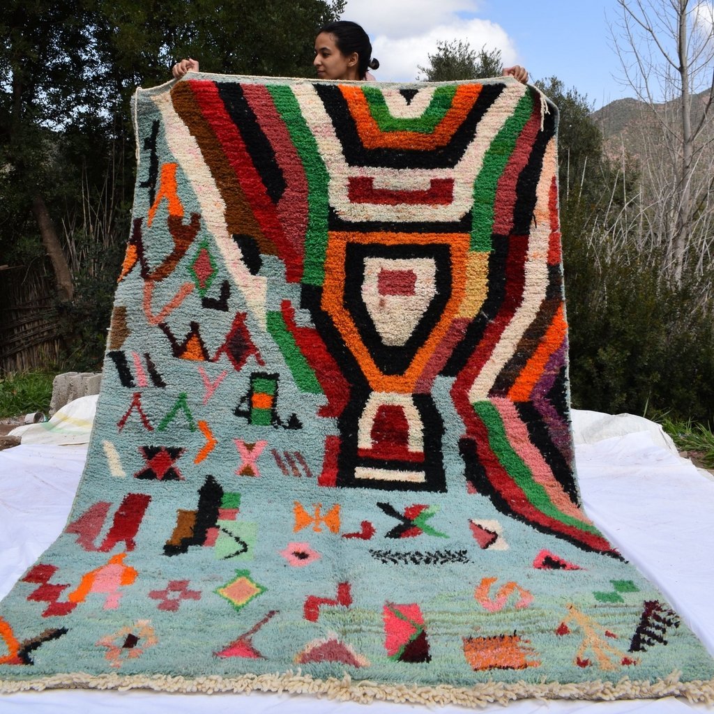 AGATNOUT | 8'5x5'5 Ft | 264x167 cm | Moroccan Colorful Rug | 100% wool handmade - OunizZ