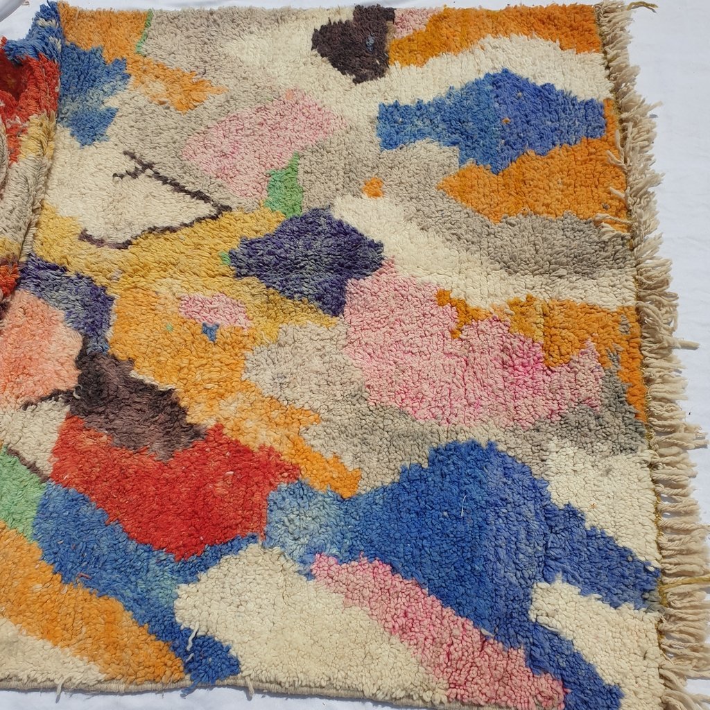 AGGOUN | 8x5 Ft | 2,5x1,5 m | Moroccan Colorful Rug | 100% wool handmade - OunizZ