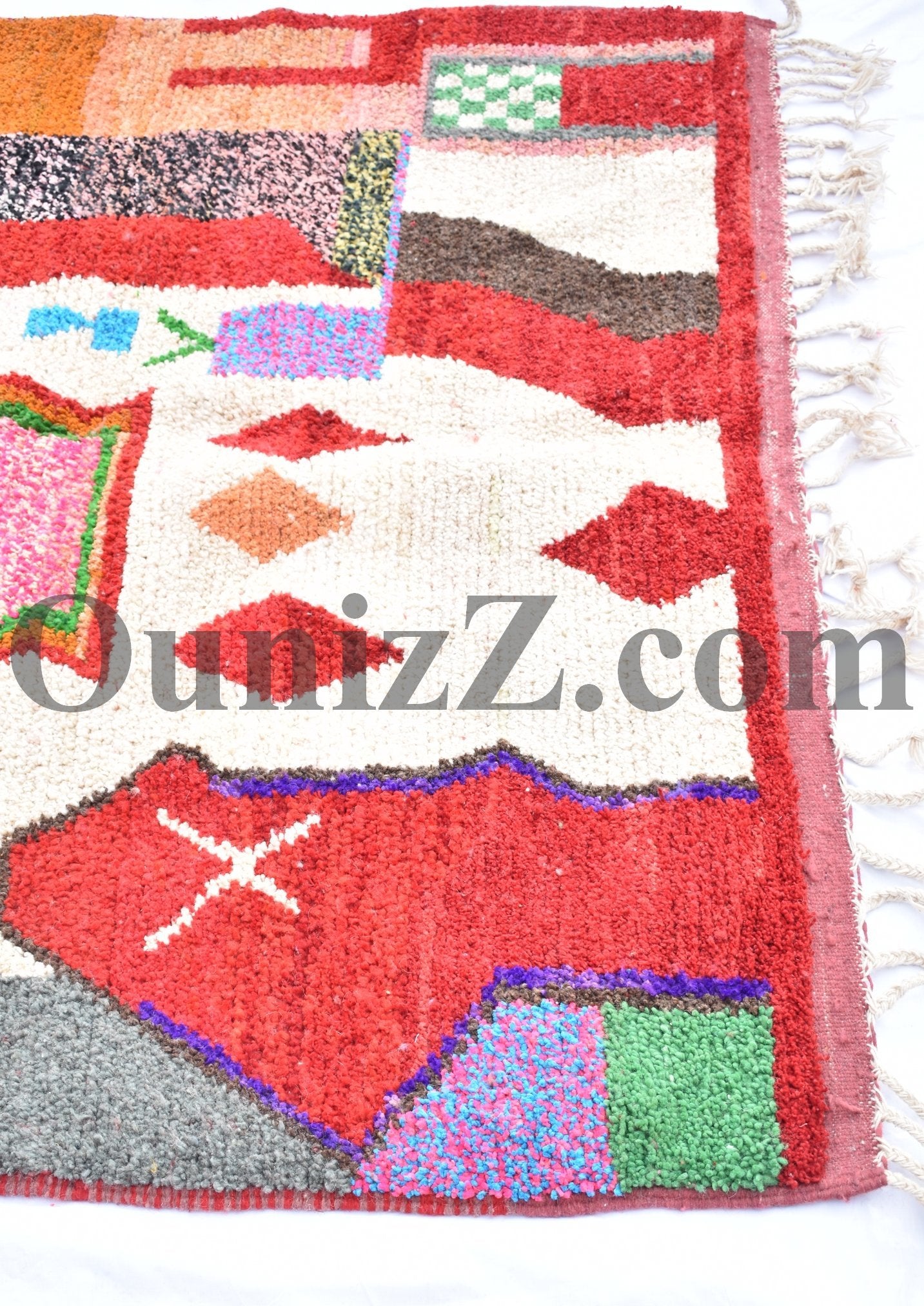 AHWACH | Boujaad Rug | 100% wool handmade in Morocco - OunizZ
