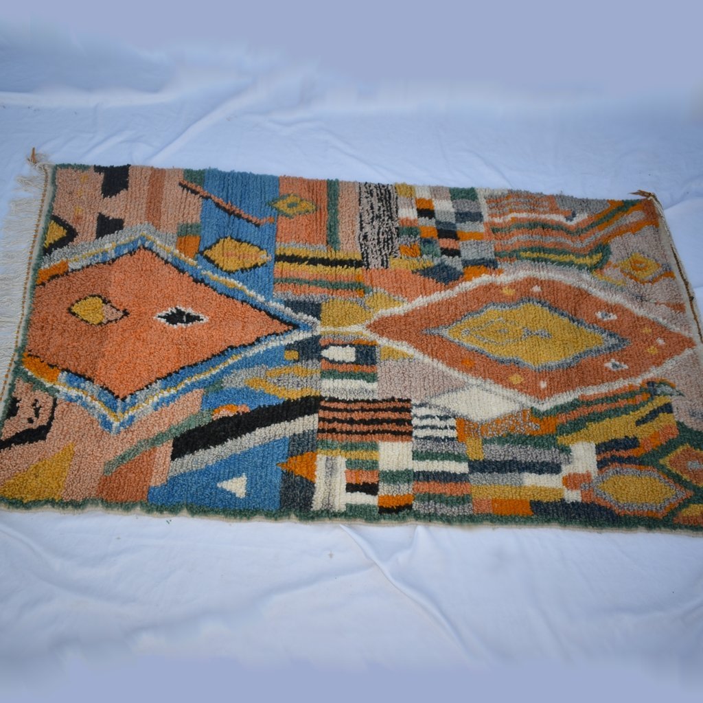 AÎN | 8x5 Ft | 2,5x1,5 m | Moroccan Colorful Rug | 100% wool handmade - OunizZ