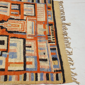 Alita - Moroccan Boujad Berber Rug | Colorful Authentic Handmade Bedroom Rug | 7x4'9 Ft | 2,14x1,50 m - OunizZ
