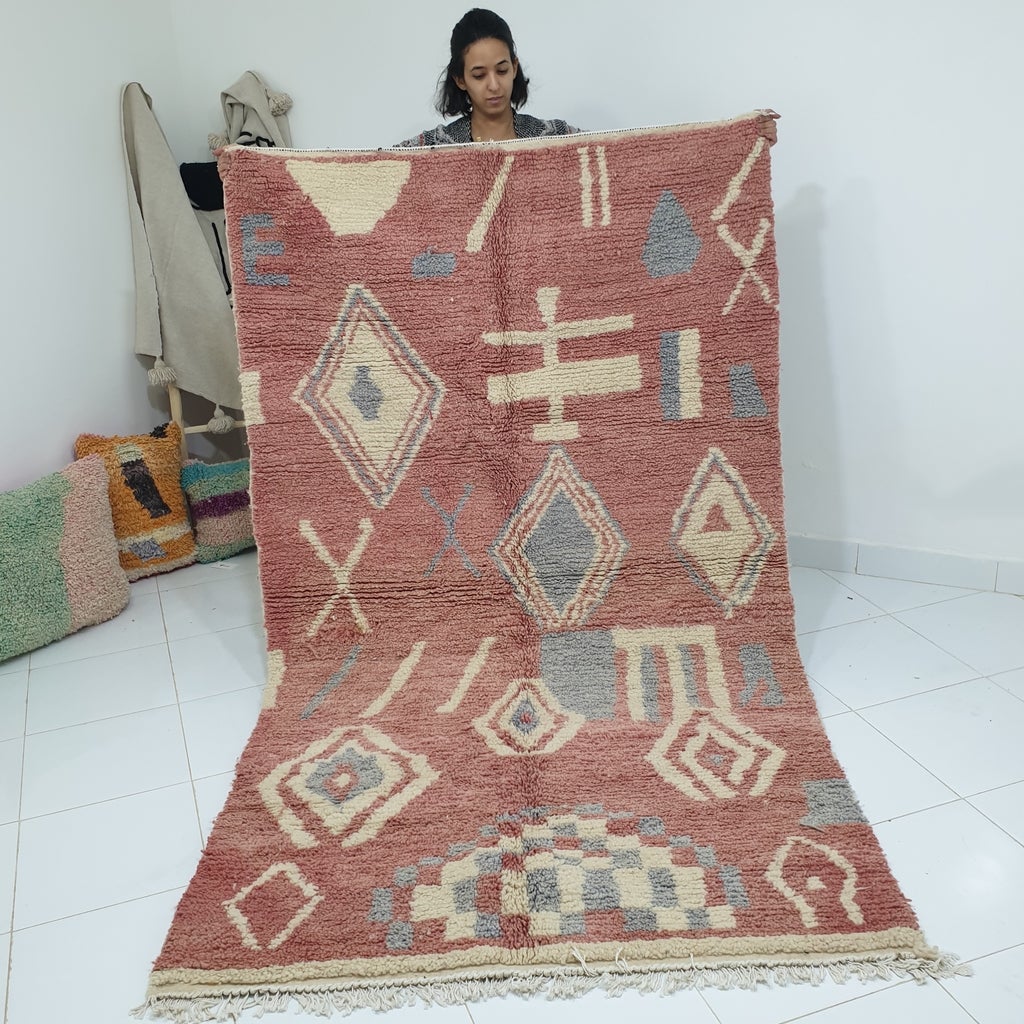 ALOCH | 8'2x4'8 Ft | 2,50x1,45 m | Moroccan Colorful Rug | 100% wool handmade - OunizZ