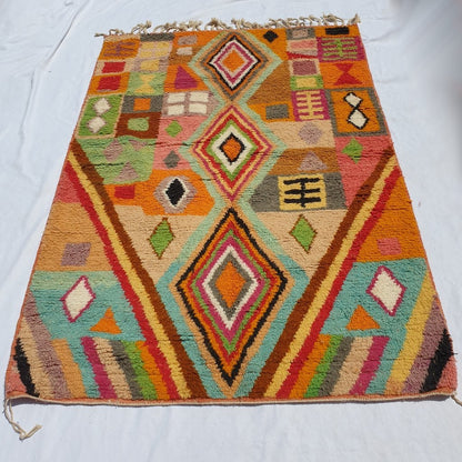 AMESLUB | 8x5'5 Ft | 2,5x1,5 m | Moroccan Colorful Rug | 100% wool handmade - OunizZ