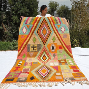AMESLUB | 8x5'5 Ft | 2,5x1,5 m | Moroccan Colorful Rug | 100% wool handmade - OunizZ