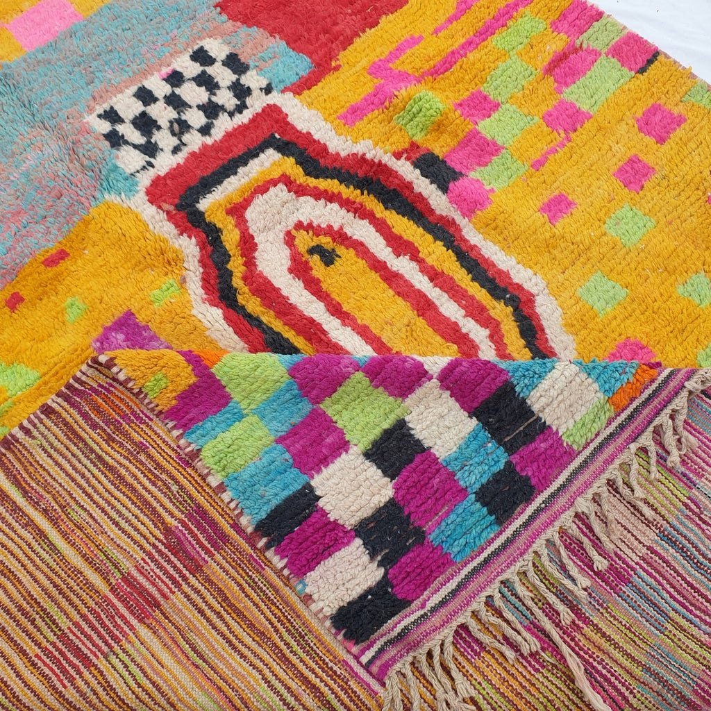 Amsane - MOROCCAN BOUJAAD RUG | Berber Colorful Area Rug for living room Handmade Authentic Wool | 9'9x6'7 Ft | 302x204 cm - OunizZ