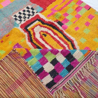 Amsane - MOROCCAN BOUJAAD RUG | Berber Colorful Area Rug for living room Handmade Authentic Wool | 9'9x6'7 Ft | 302x204 cm - OunizZ