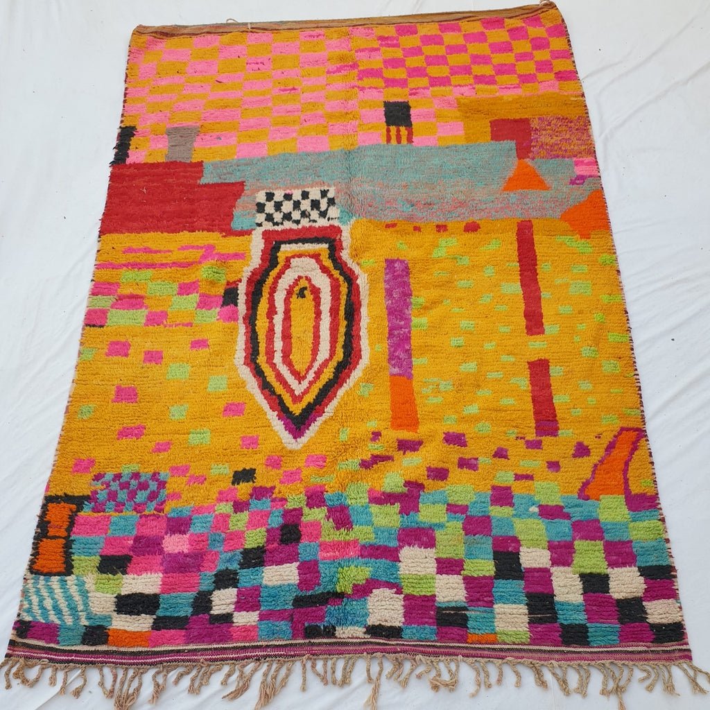 Amsane - MOROCCAN BOUJAAD RUG | Berber Colorful Area Rug for living room Handmade Authentic Wool | 9'9x6'7 Ft | 302x204 cm - OunizZ