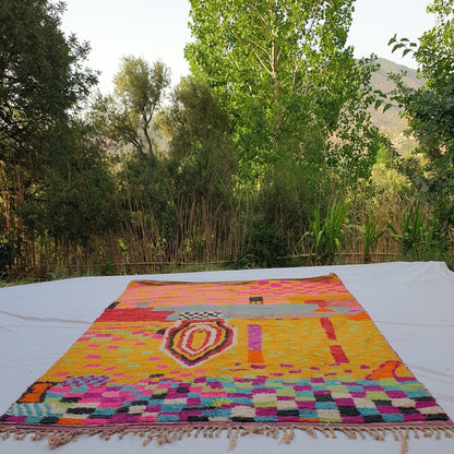 Amsane - MOROCCAN BOUJAAD RUG | Berber Colorful Area Rug for living room Handmade Authentic Wool | 9'9x6'7 Ft | 302x204 cm - OunizZ