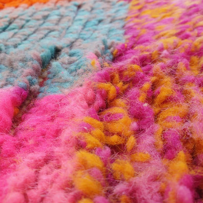 Amsane - MOROCCAN BOUJAAD RUG | Berber Colorful Area Rug for living room Handmade Authentic Wool | 9'9x6'7 Ft | 302x204 cm - OunizZ