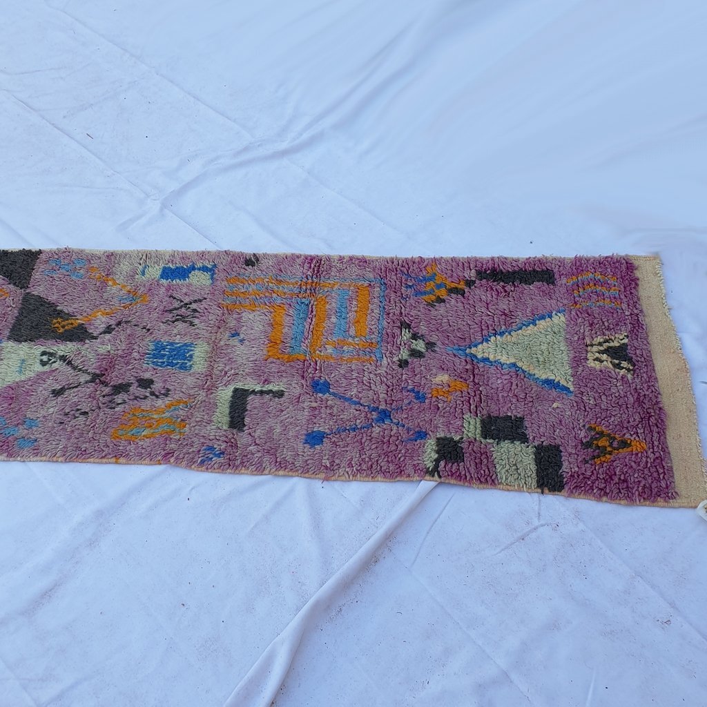 ANBAR Runner | 13x2'3 Ft | 4x0,70 m | Moroccan Colorful Rug | 100% wool handmade - OunizZ