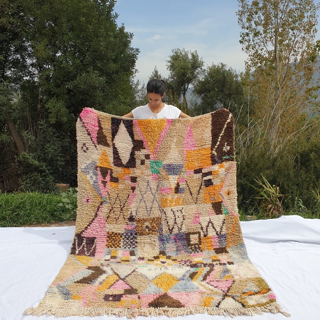 ANGUL | 7x5 Ft | 2,5x1,5 m | Moroccan Colorful Rug | 100% wool handmade - OunizZ