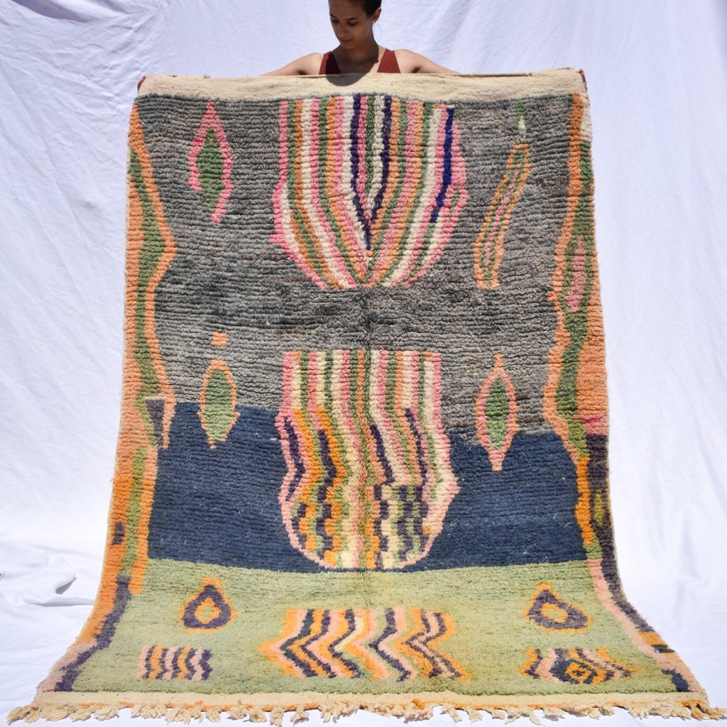 APELIUS | 8x5 Ft | 2,5x1,5 m | Moroccan Colorful Rug | 100% wool handmade - OunizZ
