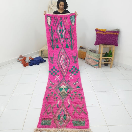 ARA Runner | 9'9x2'5 Ft | 3x0,75 m | Moroccan Colorful Rug | 100% wool handmade - OunizZ