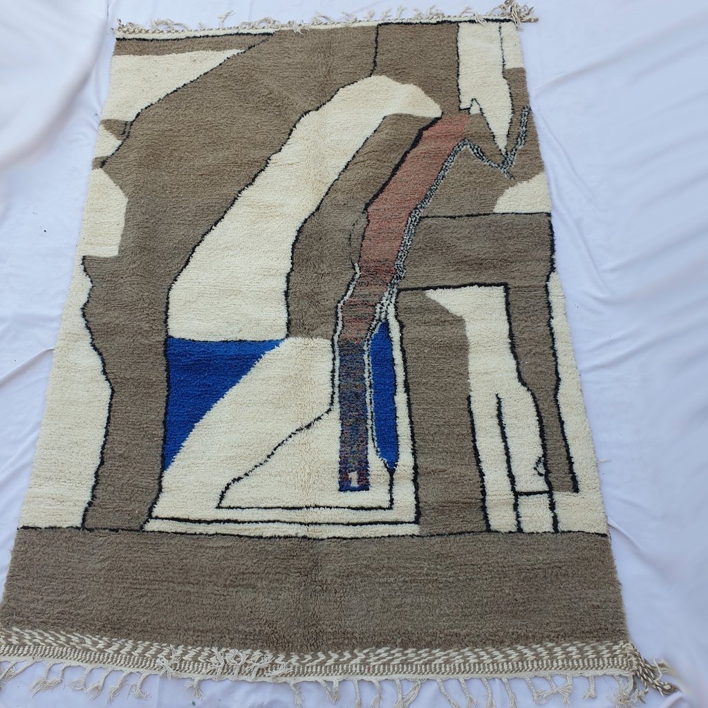 ARNAB | 10x6'7 Ft | 3x2m | Moroccan Beni Ourain Rug | 100% wool handmade - OunizZ