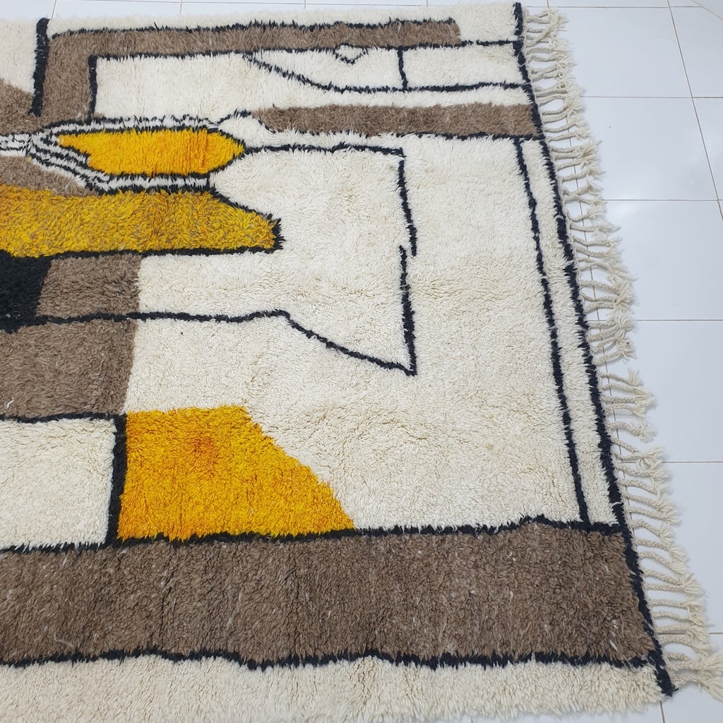 ARNABA (Ultra Fluffy Beni rug) | 9'7x7 Ft | 3x2,15 m | Moroccan Beni Ourain Rug | 100% wool handmade - OunizZ