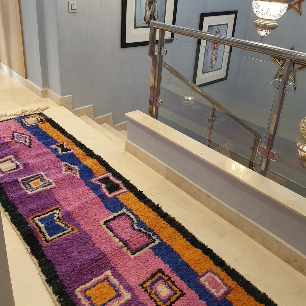 ARYG Runner | 9'6x2'5 Ft | 2,92x0,77 m | Moroccan Colorful Rug | 100% wool handmade - OunizZ