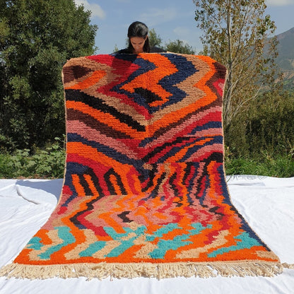 ASDDU | 8'5x5 Ft | 2,5x1,5 m | Moroccan Colorful Rug | 100% wool handmade - OunizZ