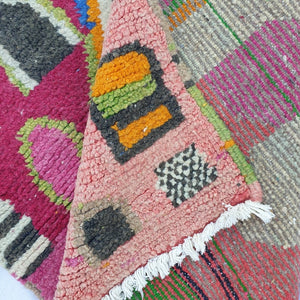 ASHKID Runner | 9'6x2'8 Ft | 2,93x0,87 m | Moroccan Colorful Rug | 100% wool handmade - OunizZ
