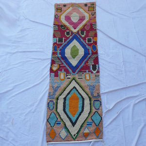 ASHKID Runner | 9'6x2'8 Ft | 2,93x0,87 m | Moroccan Colorful Rug | 100% wool handmade - OunizZ